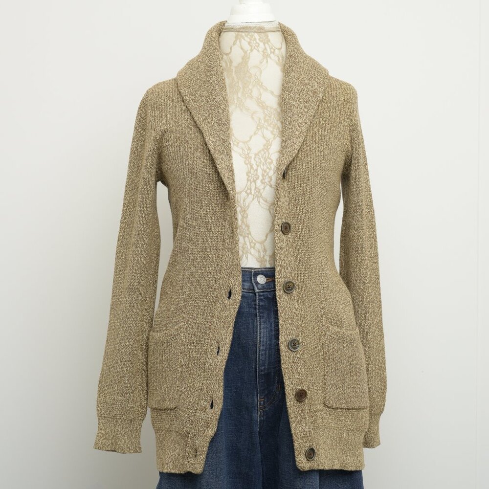 LRL Lauren Jeans Cardigan, Size 6-8, Beige melange